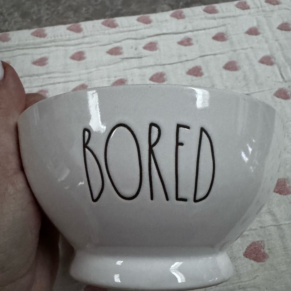 Rae Dunn White 'Bored' Bowl